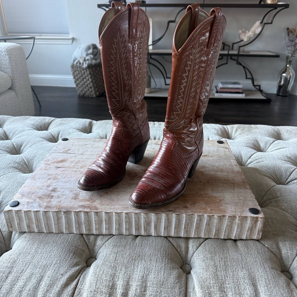 Dan Post Women’s 6Exotic Lizard  Western Cowboy Boots‎